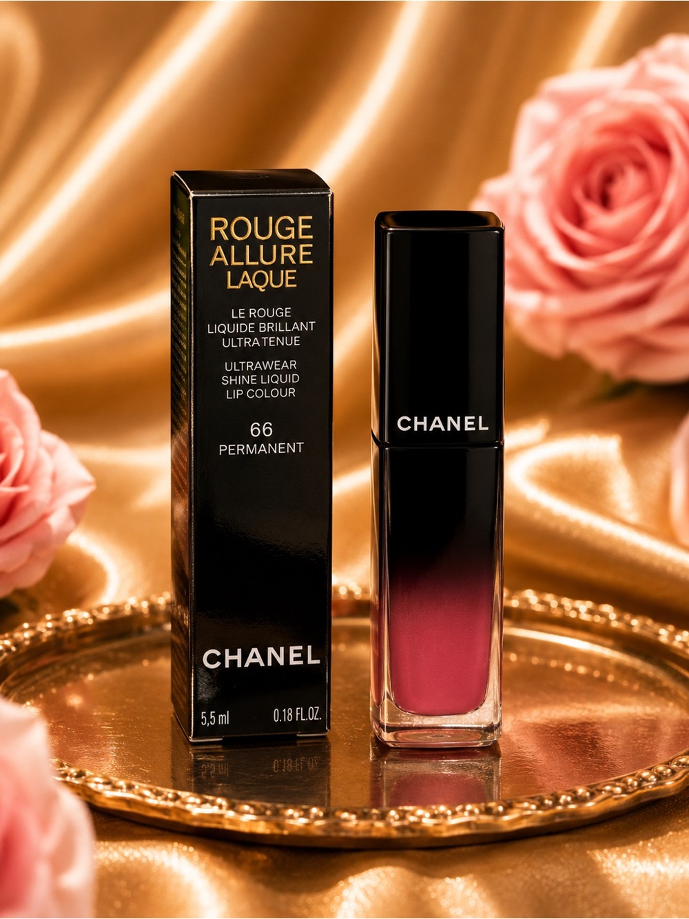 Chanel Rouge 66 permanent Allure Laque Ultrawear Shine Liquid Lip Colour